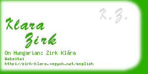 klara zirk business card